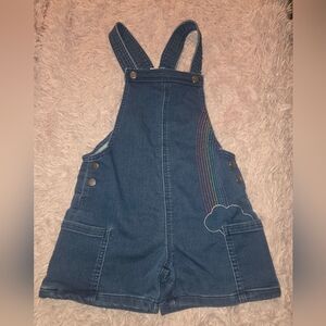 365 Kids girls size 7 rainbow short overalls